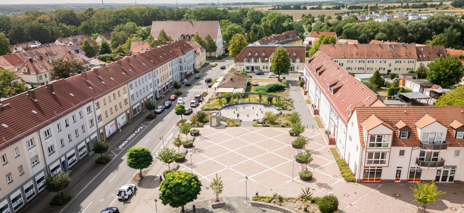 Symbolbild 1: Blick aus der Vogelperspektive auf das Zentrum.