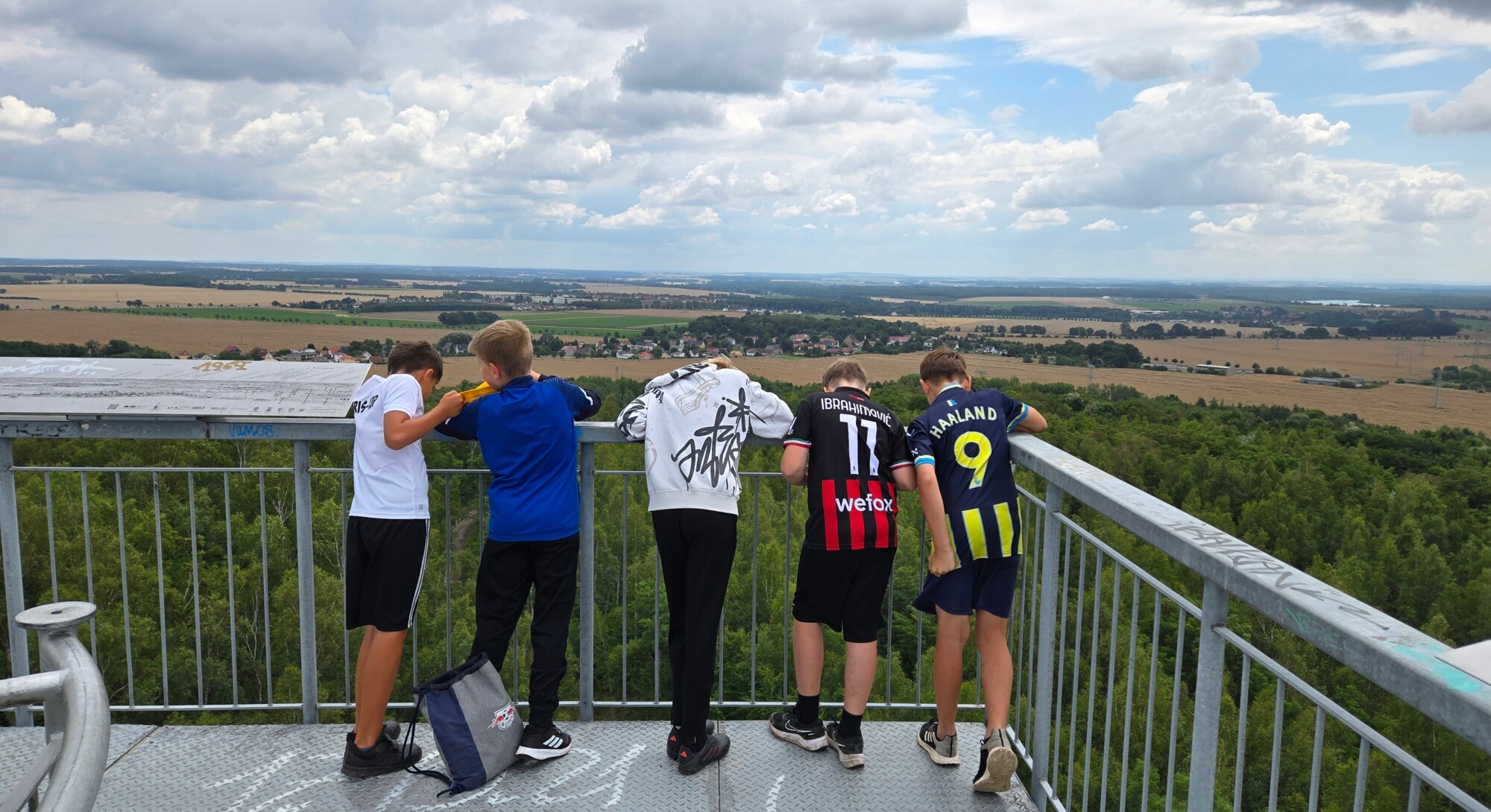 Blick vom Aussichtsturm der Halde Trages